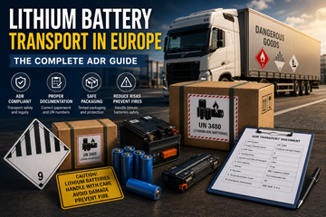 Transportul bateriilor cu litiu în Europa cu etichete ADR pentru mărfuri periculoase și conformitate logistică